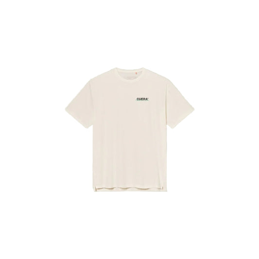 Cuera Active Light Weight T-shirt (Off White w. Navy/Green)