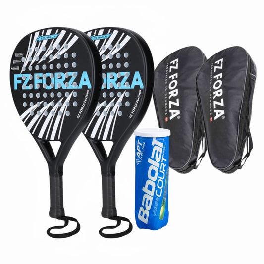 Begynderpakken (2 stk FZ Forza Furious Padelbat+ 2 stk FZ Forza Padelcover + 1 rør Babolat Court Padelbolde)