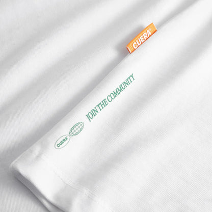 Cuera Offcourt Logo Long Sleeve Tee (White w. Green)