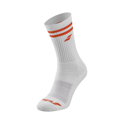 Babolat Team Single Socks Men (White/Cherry Tomato)