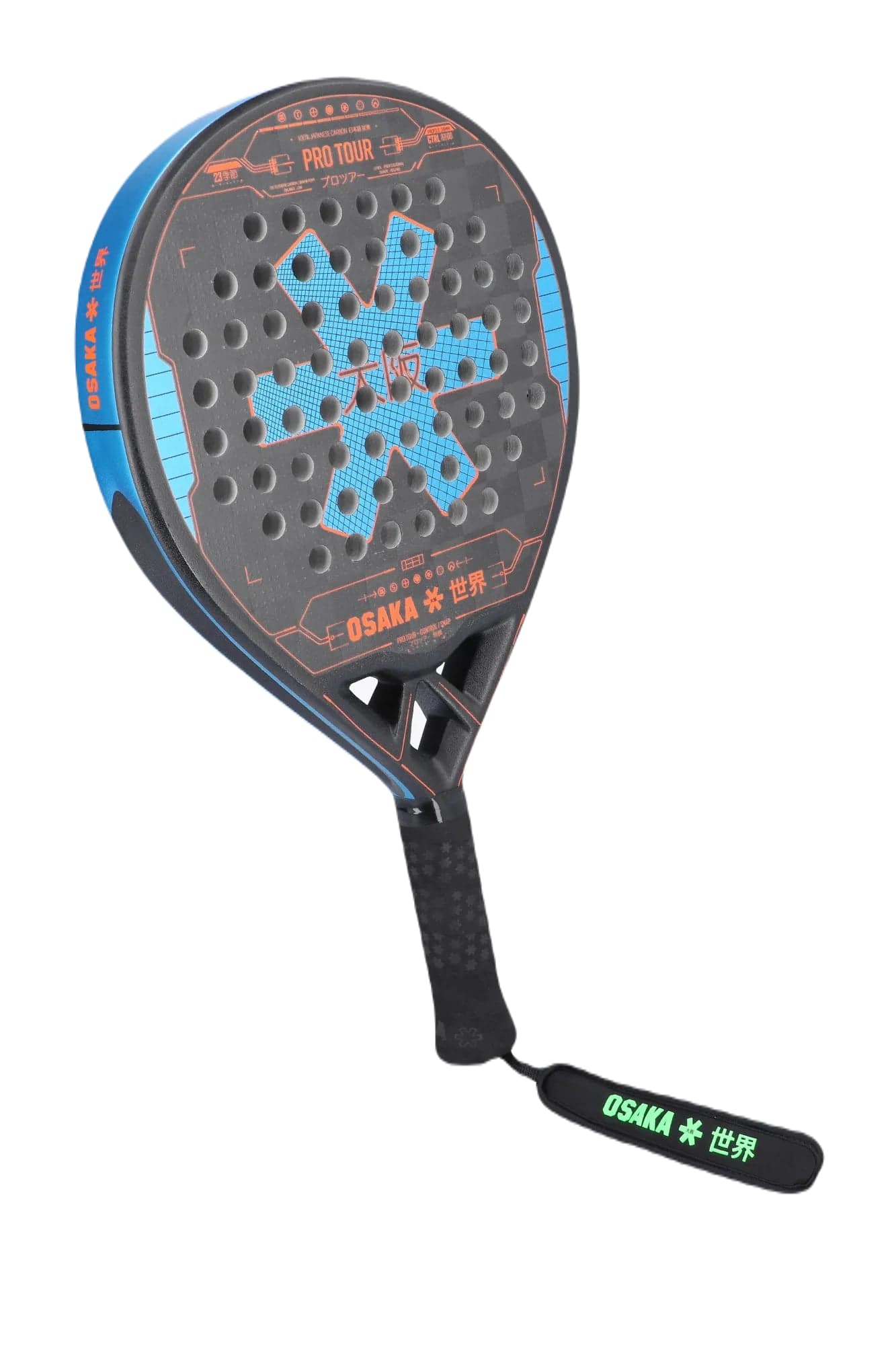 Osaka Pro Tour Control Snap 2023 Padelbat (Blue/Orange)