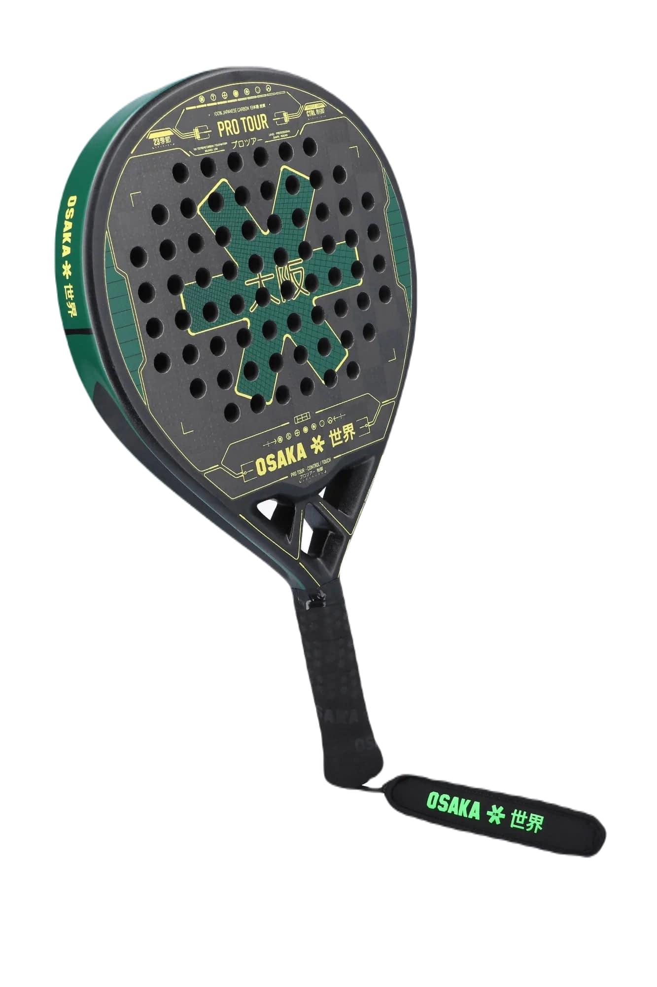 Osaka Pro Tour Control Touch 2023 Padelbat (Green/Yellow)