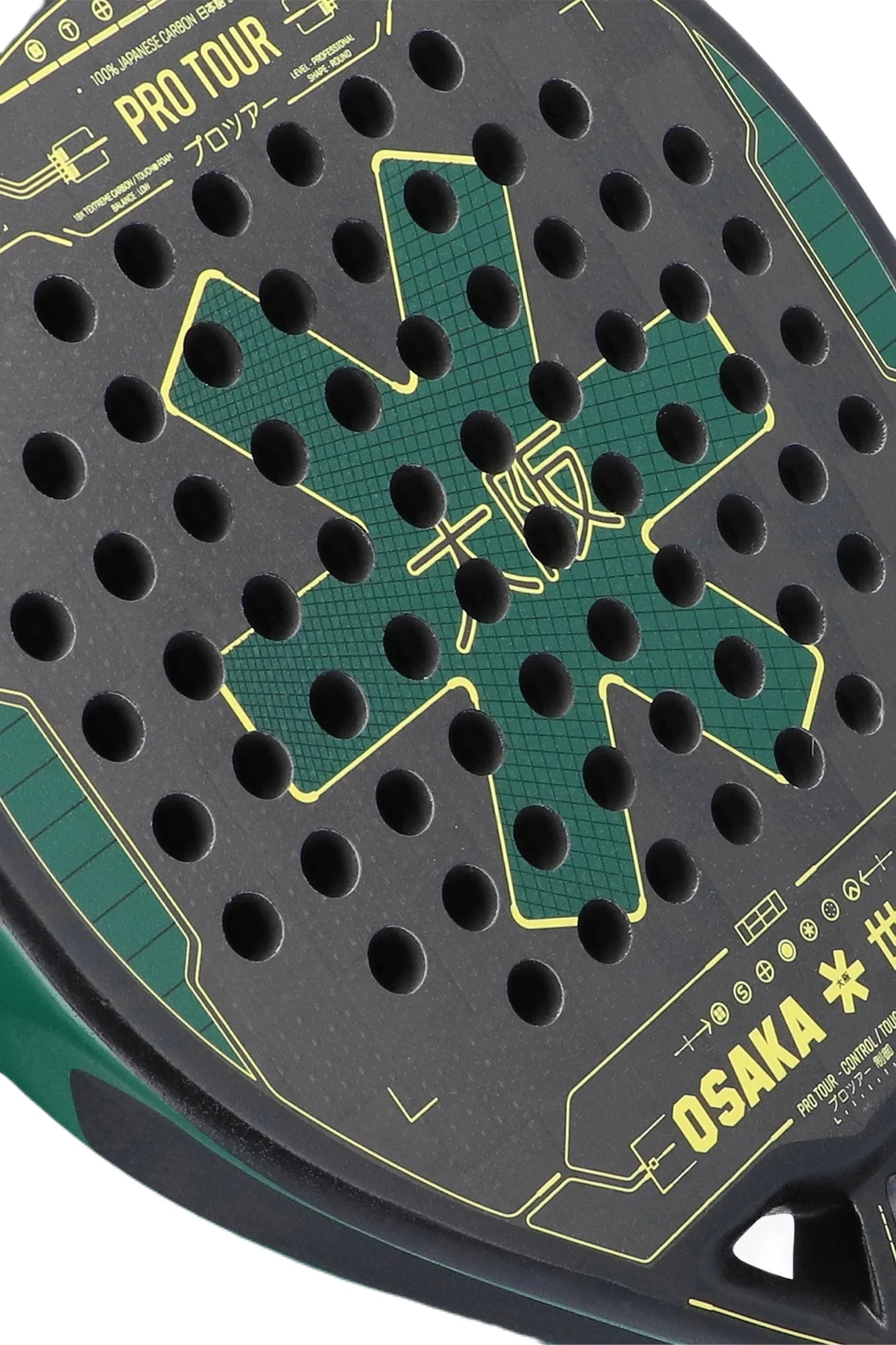 Osaka Pro Tour Control Touch 2023 Padelbat (Green/Yellow)