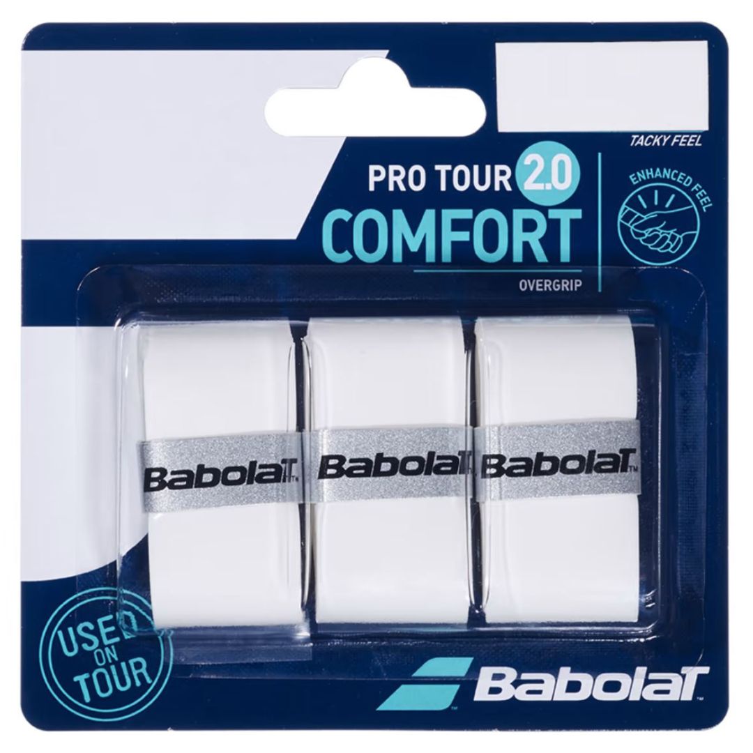 Babolat Pro Tour 2.0 Overgrip (3-pak, Hvid) padellife