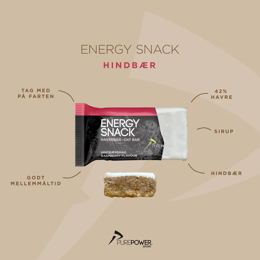 PurePower Energy Snack Hindbærsmag (1 stk af 60 gram)