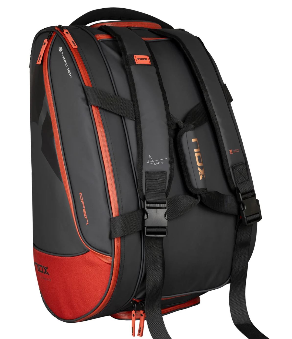 Nox Luxury Open Series Padel taske sort rod - Padellife.dk