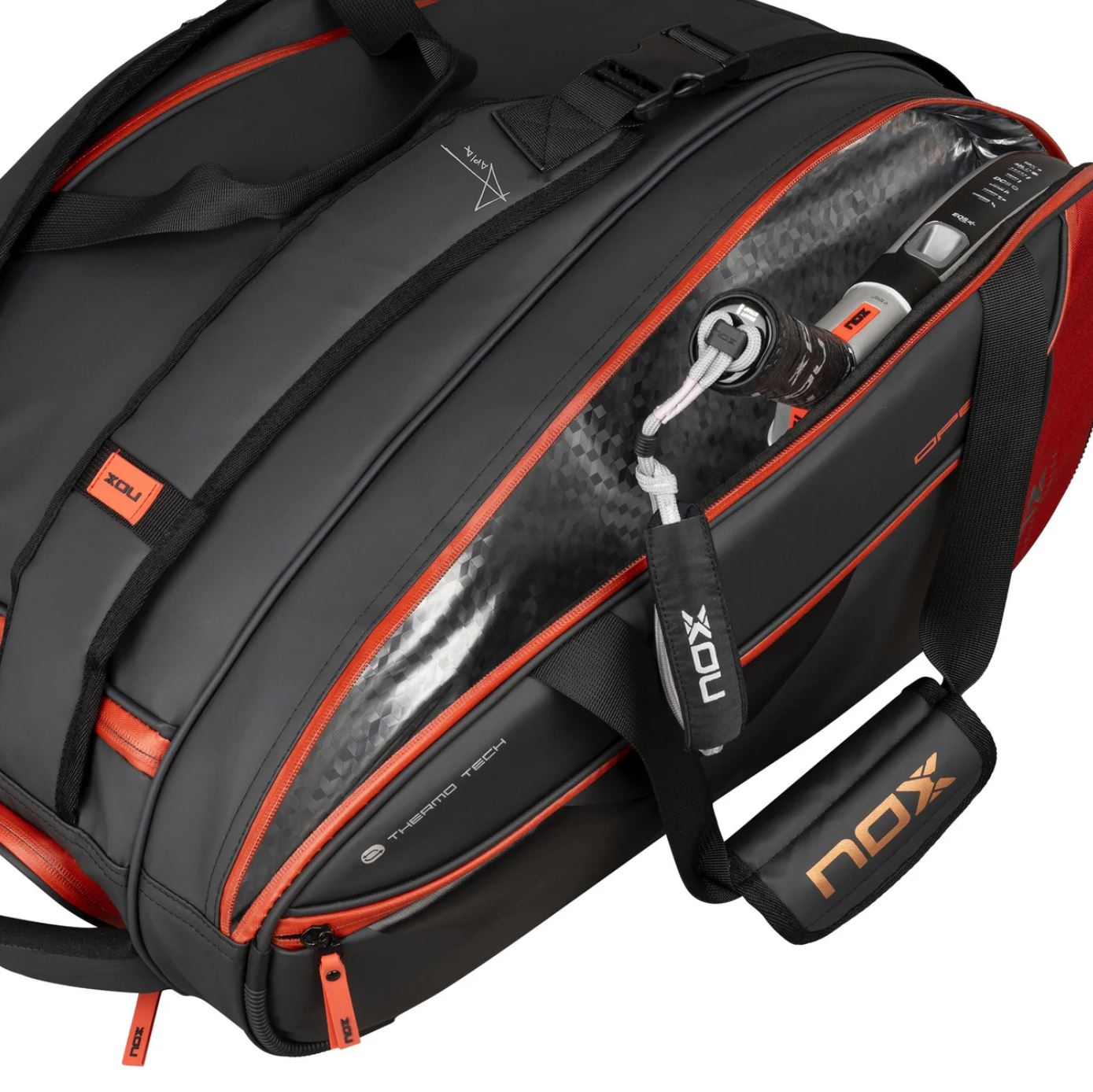 Nox Luxury Open Series Padel taske sort rod - Padellife.dk