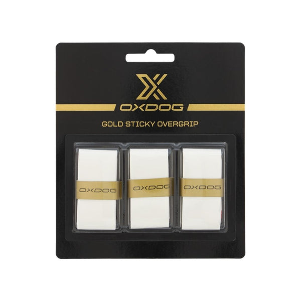 Oxdog Gold Sticky Overgrips (3-pak, White)