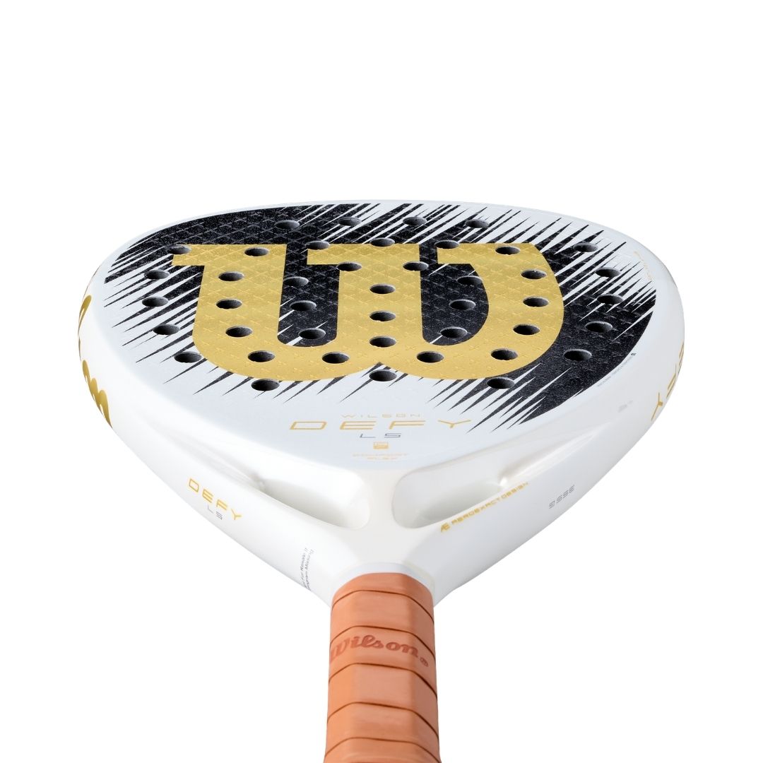 Wilson Defy LS V1 SE Padelbat White Black Gold