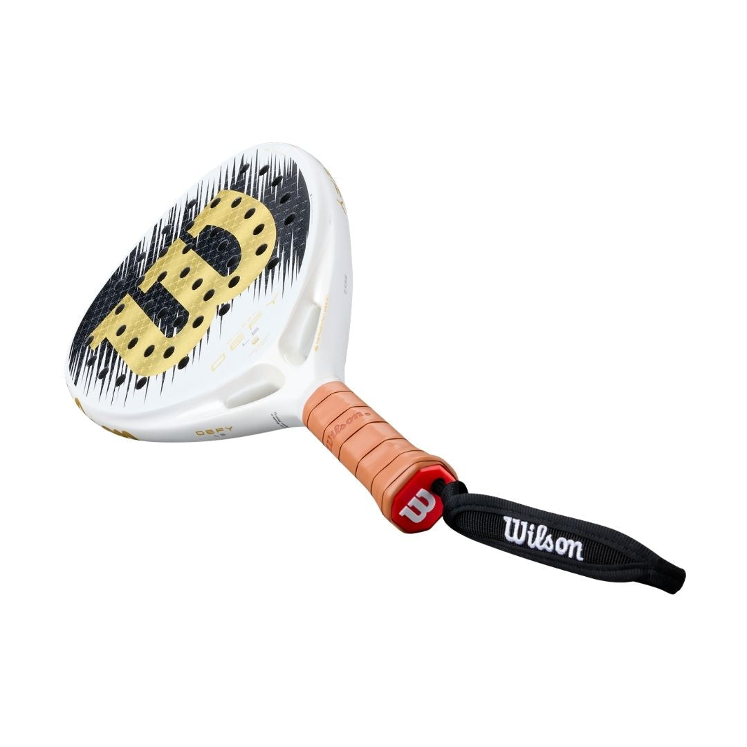 Wilson Defy LS V1 SE Padelbat White Black Gold