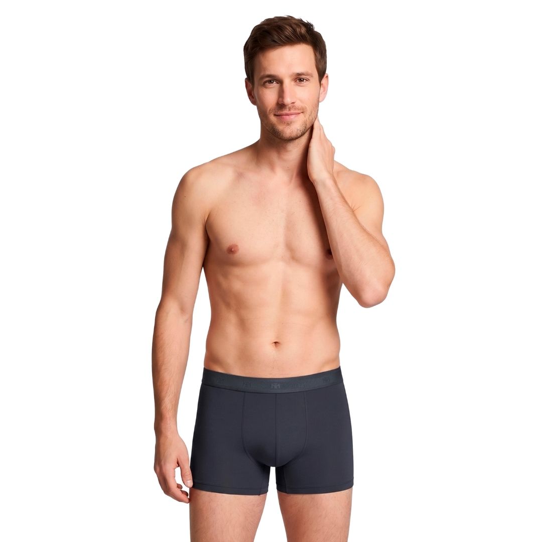 Impetus Plain Boxershorts (2-pak, Grey+Navy Blue)