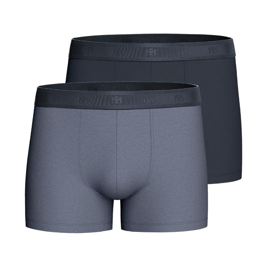 Impetus Plain Boxershorts (2-pak, Grey+Navy Blue)