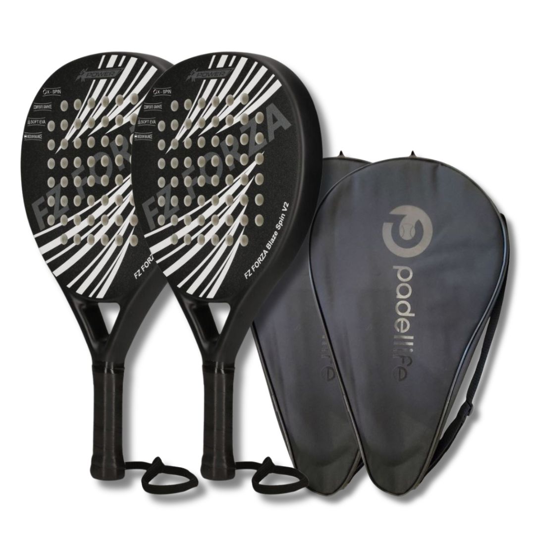 FZ Forza Blaze Spin V2 Pakketilbud (2 stk FZ Forza Blaze V2 Padelbat + 2 stk Padellife Padelcovers)