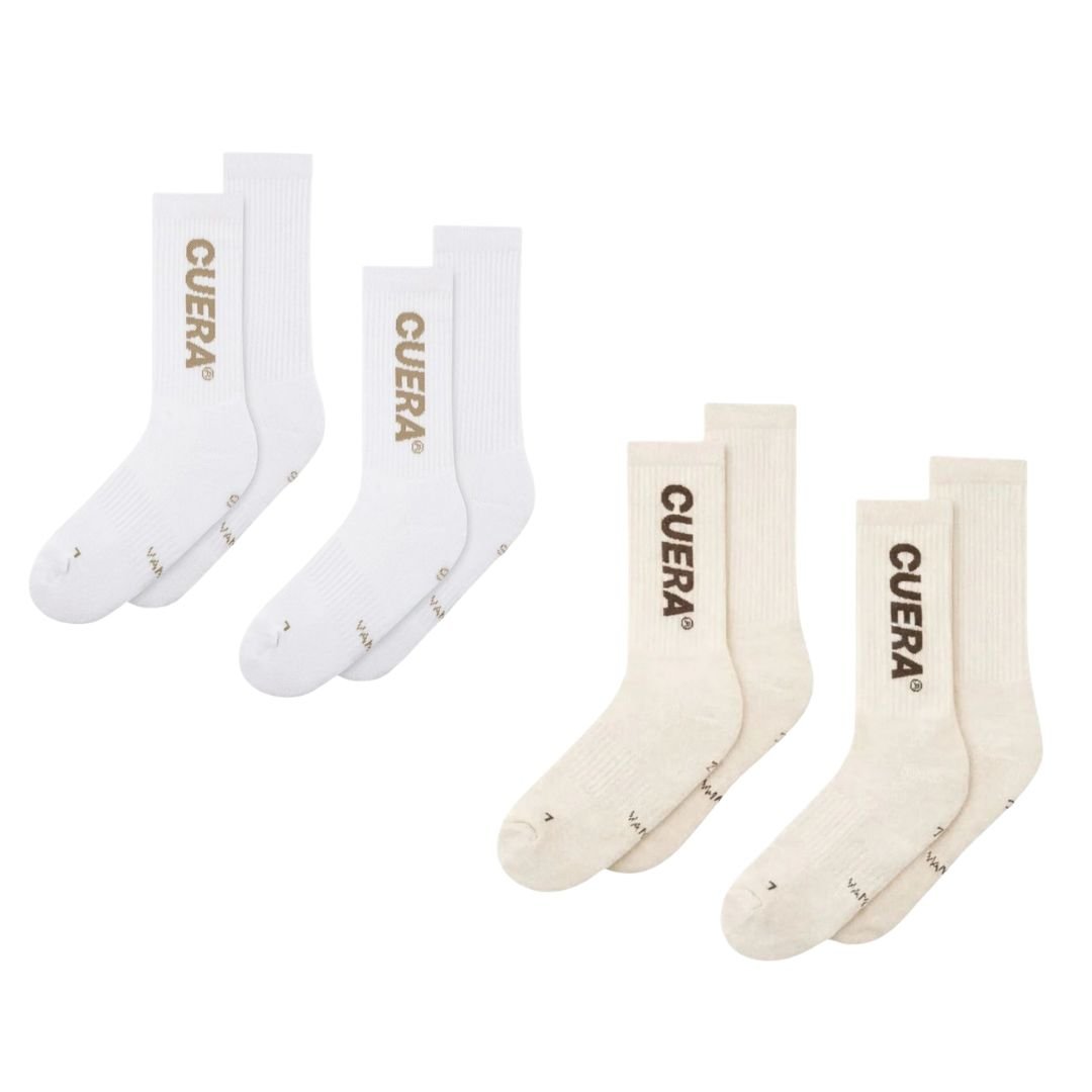 Cuera Strømpepakke White/Walnut + Off-White/Dark Brown
