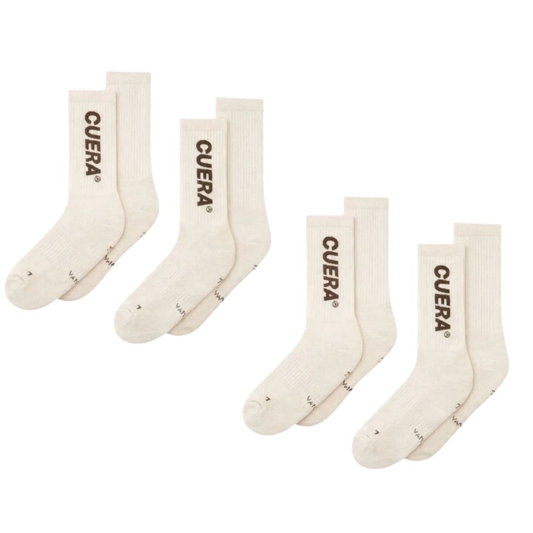 Cuera Strømpepakke Off-White/Dark Brown