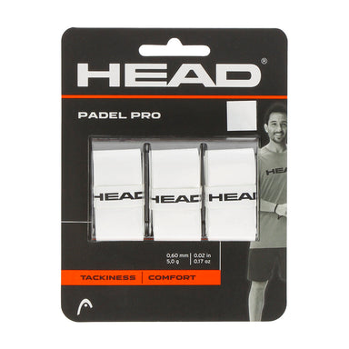 Head Padel Pro Overgrip (3-Pak, Hvidt) - Padellife.dk