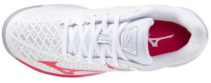 Mizuno Exceed Tour 4 AC Women (Hvid/Rød) Padelsko - Padellife.dk