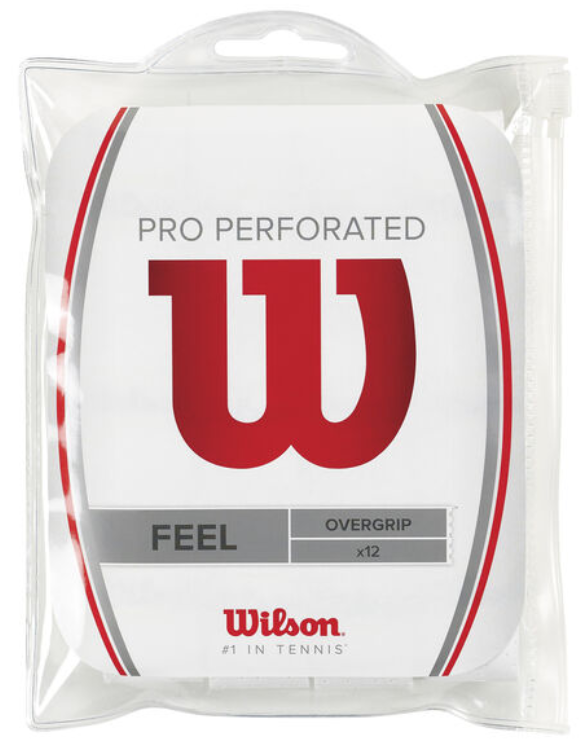 Wilson Pro Overgrip Perforated (12-pak, Hvid) - Padellife.dk