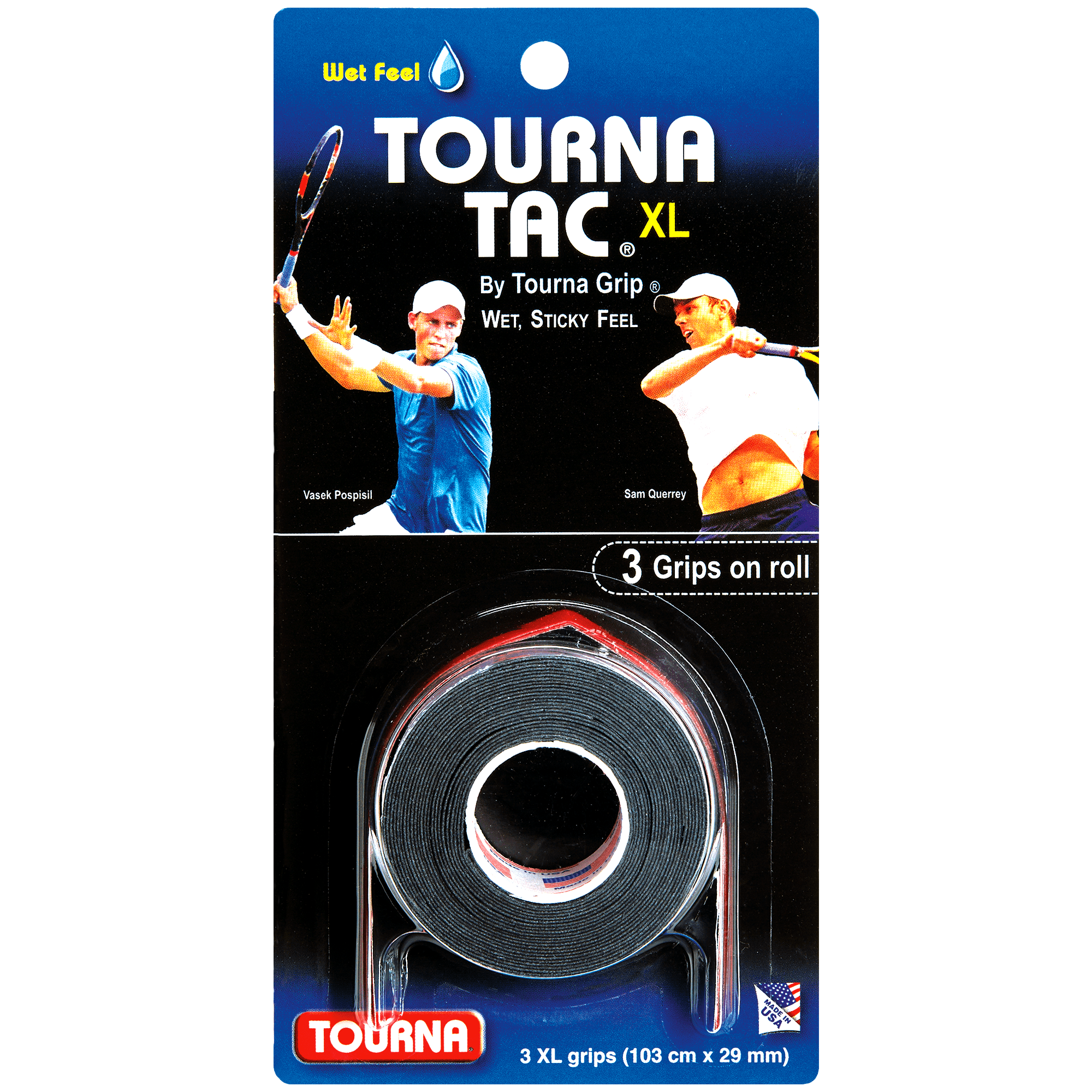 Tourna Tac XL Sort 3-Pak Overgrip - Padellife.dk